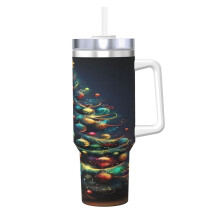 Stainless Steel 40 oz Tumbler with Handle and Straw