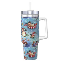 Vaso de acero inoxidable personalizado de 40 oz para Navidad con