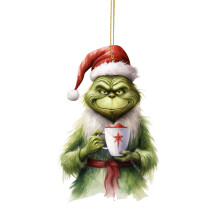 Grinch Christmas Tree Decoration Acrylic Green Pendant 1