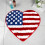 Amerikansk flag hjerte tæppe skridsikkert vaskbart 17x28 tommer 7