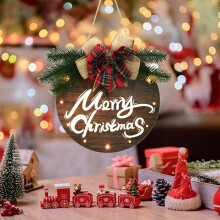Fleasc dorais adhmaid Nollag le bogha duille insamhalta