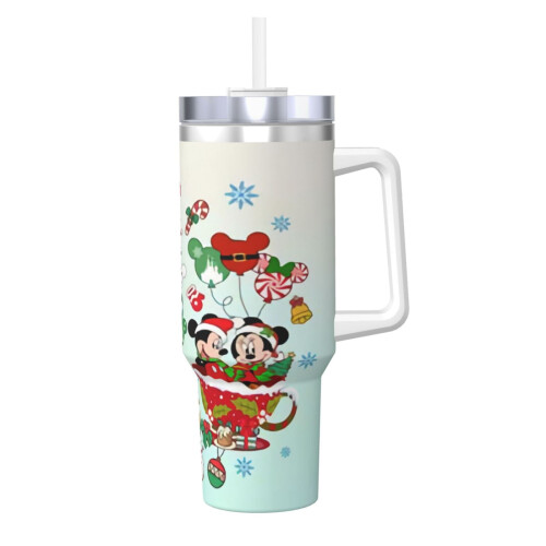 Vaso de acero inoxidable de Mickey Mouse de 40 oz con asa y