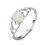 925 Silver Women's Opal and Diamond Ring Size 6 4