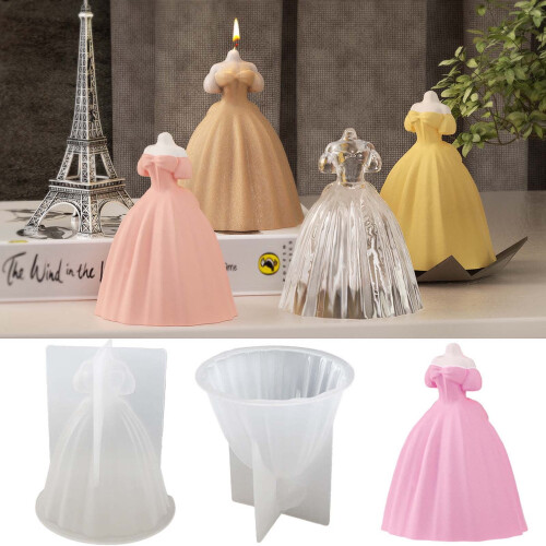 Bærbar DIY aromaterapilys gipsform prinsessekjole