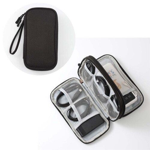 Data Cable Storage Bag Power Charging Cable Bag Box Digital Storage Bag U Disk Headphone Hard Drive Storage Box Black 1