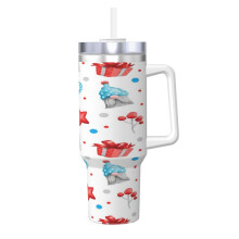 Personalized 40 oz stainless steel tumbler with handle and