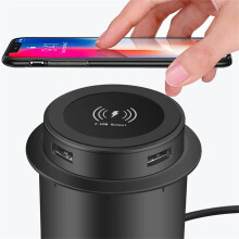Donemore 3-i-1 USB-sängbord med trådlös laddare
