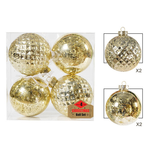 Viflosae kerstballen, 10 cm, 4 stuks 1