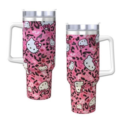 Personalisierter Hello Kitty 40oz Edelstahlbecher mit 2