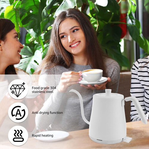 Grusce elektrisk svanehalskedel 800 ml rustfrit stål 2