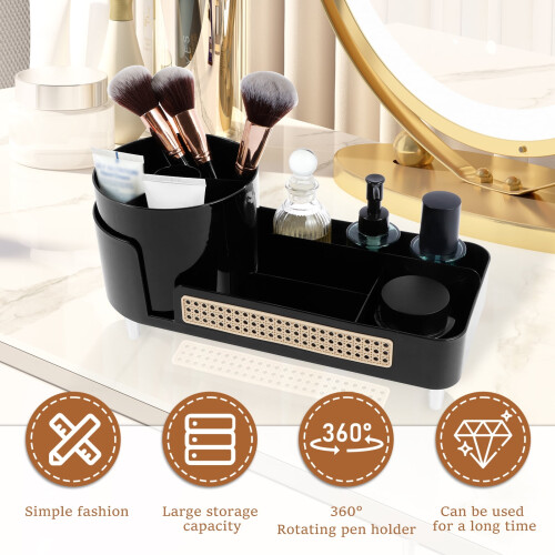 Drehbarer Make-up-Organizer mit Fächern (1 Stück) 1