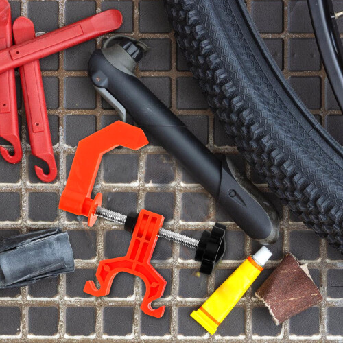 Suporte para alinhamento de rodas de bicicleta com ferramenta de ajuste 2