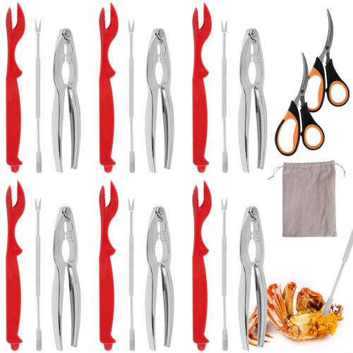 Grusce Meeresfrüchte-Cracker-Set, 21-teilig: 6 Cracker, 6 Gabeln 1
