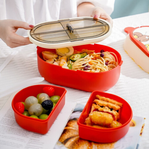 Boîte à lunch double compartiment Giyblacko pour conserver les aliments 2