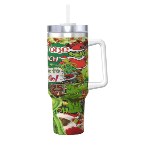 Ποτήρι από ανοξείδωτο ατσάλι 40oz με λαβή και καλαμάκι