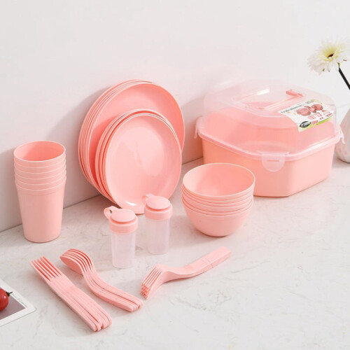 Ensemble de couverts de camping en polypropylène (PP), 47 pièces, avec boîte de rangement 1