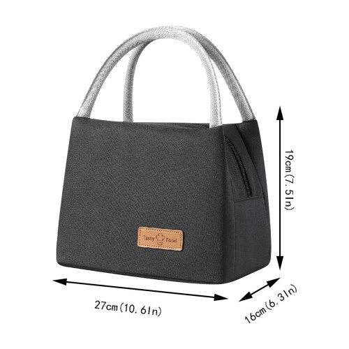 Geïsoleerde canvas lunchtas met grote inhoud 2