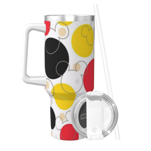 Vaso de acero inoxidable de Mickey Mouse de 40 oz con asa y 1