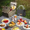 Geïsoleerde canvas lunchtas met grote inhoud 6