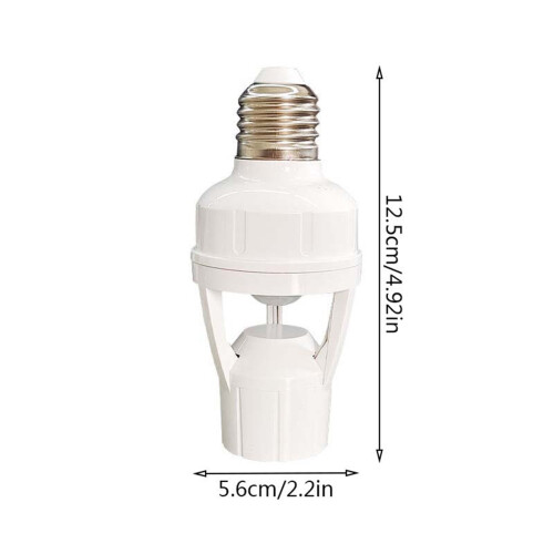 Adaptador de movimento infravermelho para lâmpada com sensor E27, 6 m 1