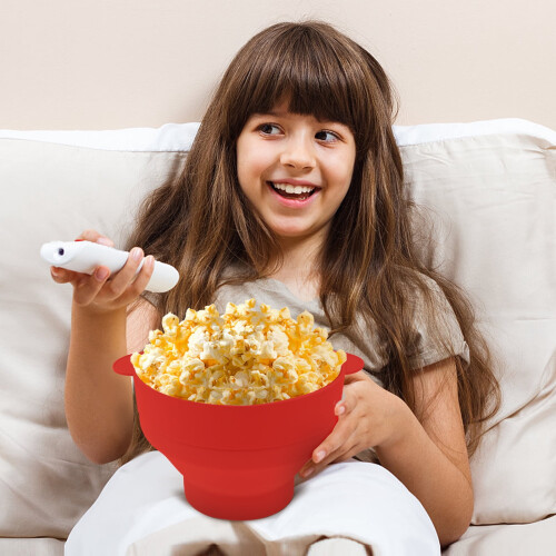 Ciotola per popcorn in silicone Grusce con coperchio tropicale (2 pezzi) 1