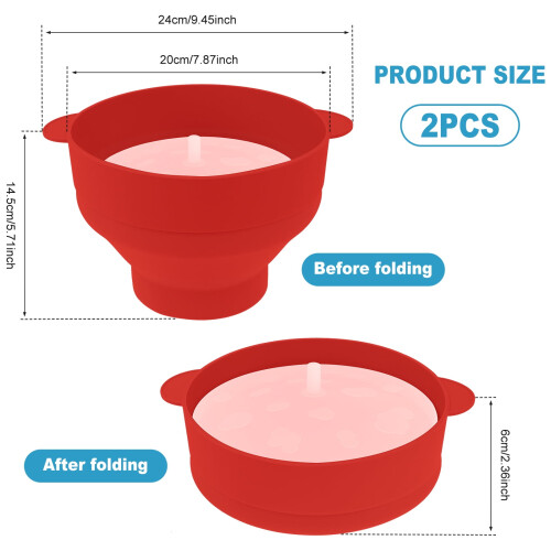 Ciotola per popcorn in silicone Grusce con coperchio tropicale (2 pezzi) 2