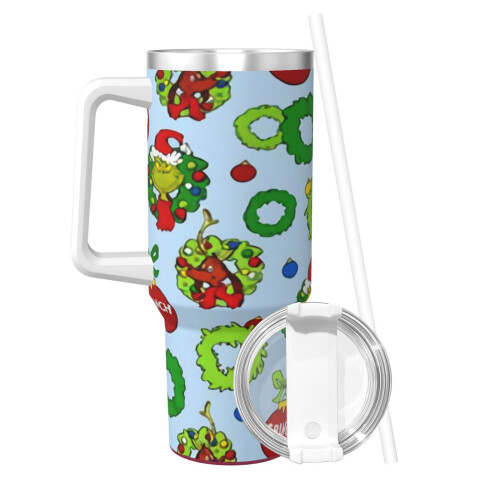 120 cl rostfritt stålmugg med handtag och sugrör 1