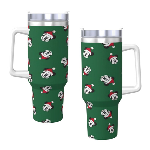 Vaso de acero inoxidable de 40 oz con asa y Mickey Mouse 2