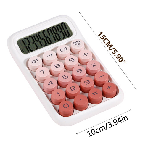 Calculadora Mecânica XIAOLE de 10 dígitos com LCD de 4 polegadas, rosa. 1