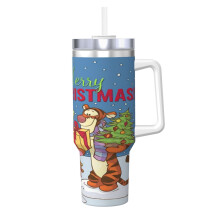 40oz Stainless Steel Tumbler with Handle and Straw