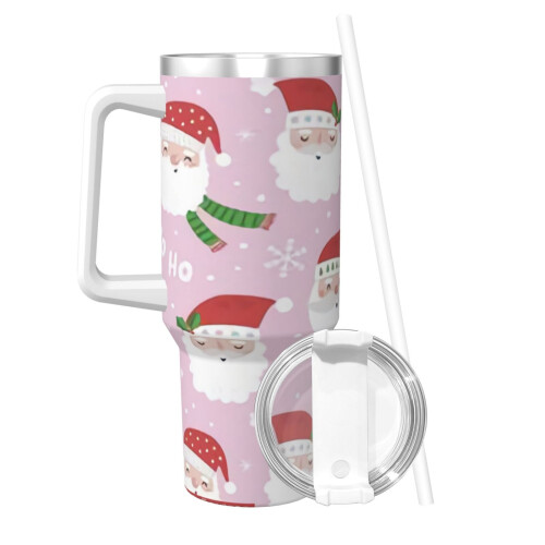 Copo térmico personalizado de aço inoxidável de 40 oz com alça e 1