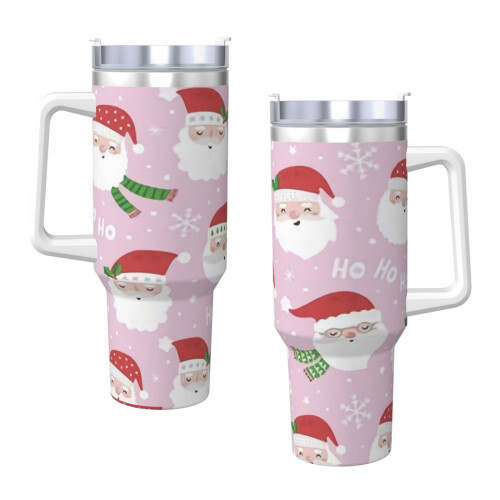 Copo térmico personalizado de aço inoxidável de 40 oz com alça e 2