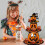 Halloween cupcake standaard, 3-laags pompoen van karton 6