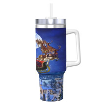 Personalized 40 oz Stainless Steel Tumbler with Handle and