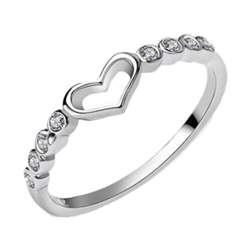Women's 925 Sterling Silver Blue Sapphire Heart Ring 1