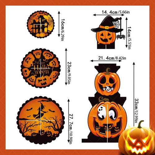 Halloween cupcake standaard, 3-laags pompoen van karton 2