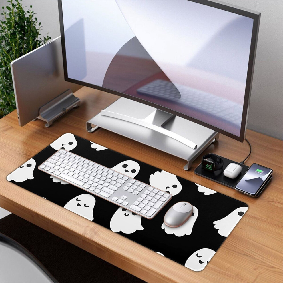 Ghost-Themed Mouse Pad With Non-Slip Base And Stitched Edges 301029634864