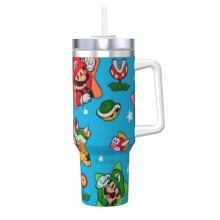 Mario Tumbler 40oz Stainless Steel Travel Cup with Handle