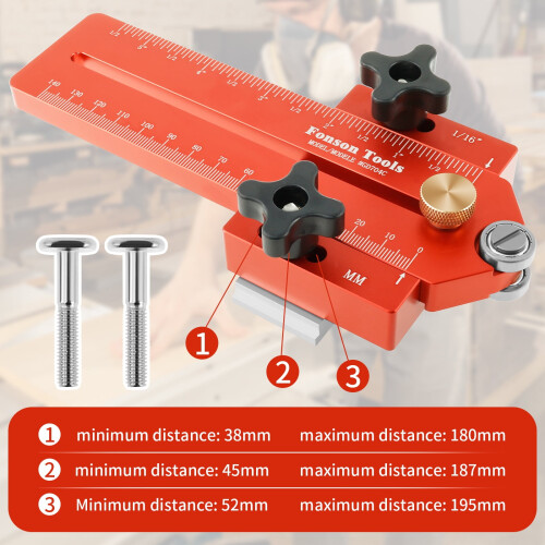 Grusce Thin Rip Table Saw Jig Εργαλείο φράχτη αλουμινίου ρυθμιζόμενο 1