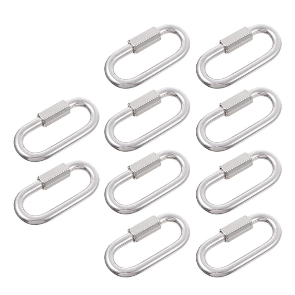 Stainless Steel Carabiner Clip 10 Pcs 301029632433