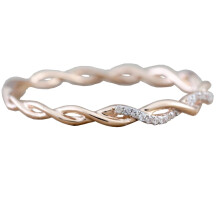 Elneeya utsalgsring for kvinner, Full Eternity Twist Diamond Wedding Promise Fashion Ring, Delikat gave – Kompatibel med XXX