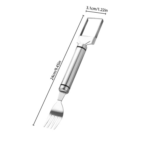 Fourchette à pastèque en acier inoxydable 2 en 1 2