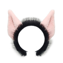 1Pc Devil Costume Accessories Plush Devil Tail-Headband pink