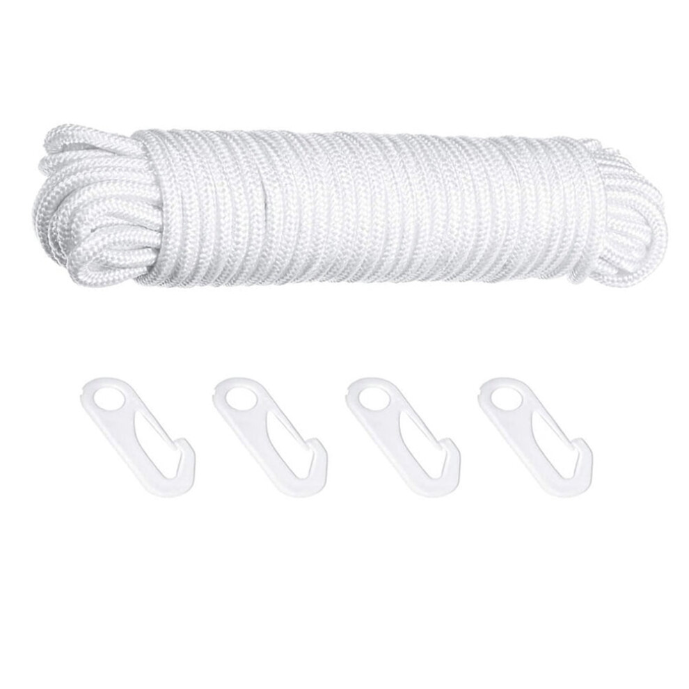Nylon Flagpole Rope With Clips And Hooks For Camping 301029632686