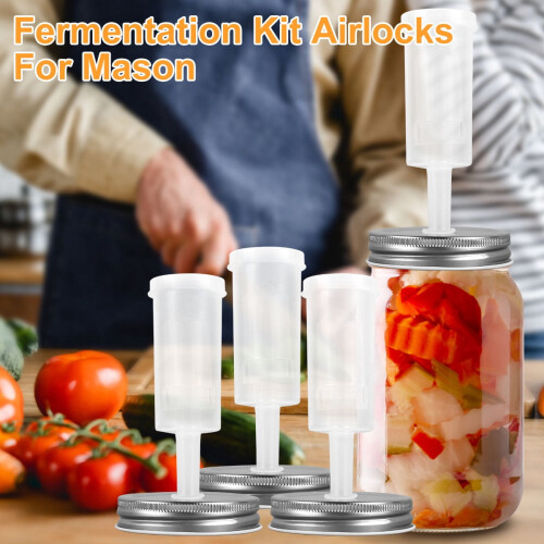 Couvercles de fermentation Grusce pour bocaux à large ouverture (lot de 6) 2