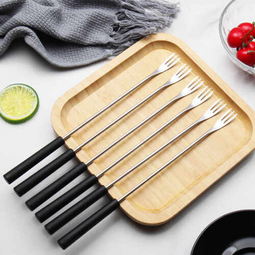 Stainless Steel Chocolate Hot Pot Fork Set 6-Piece Plastic 1