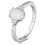 Women's Oval White Fire Opal Ring in 925 Sterling Silver 1