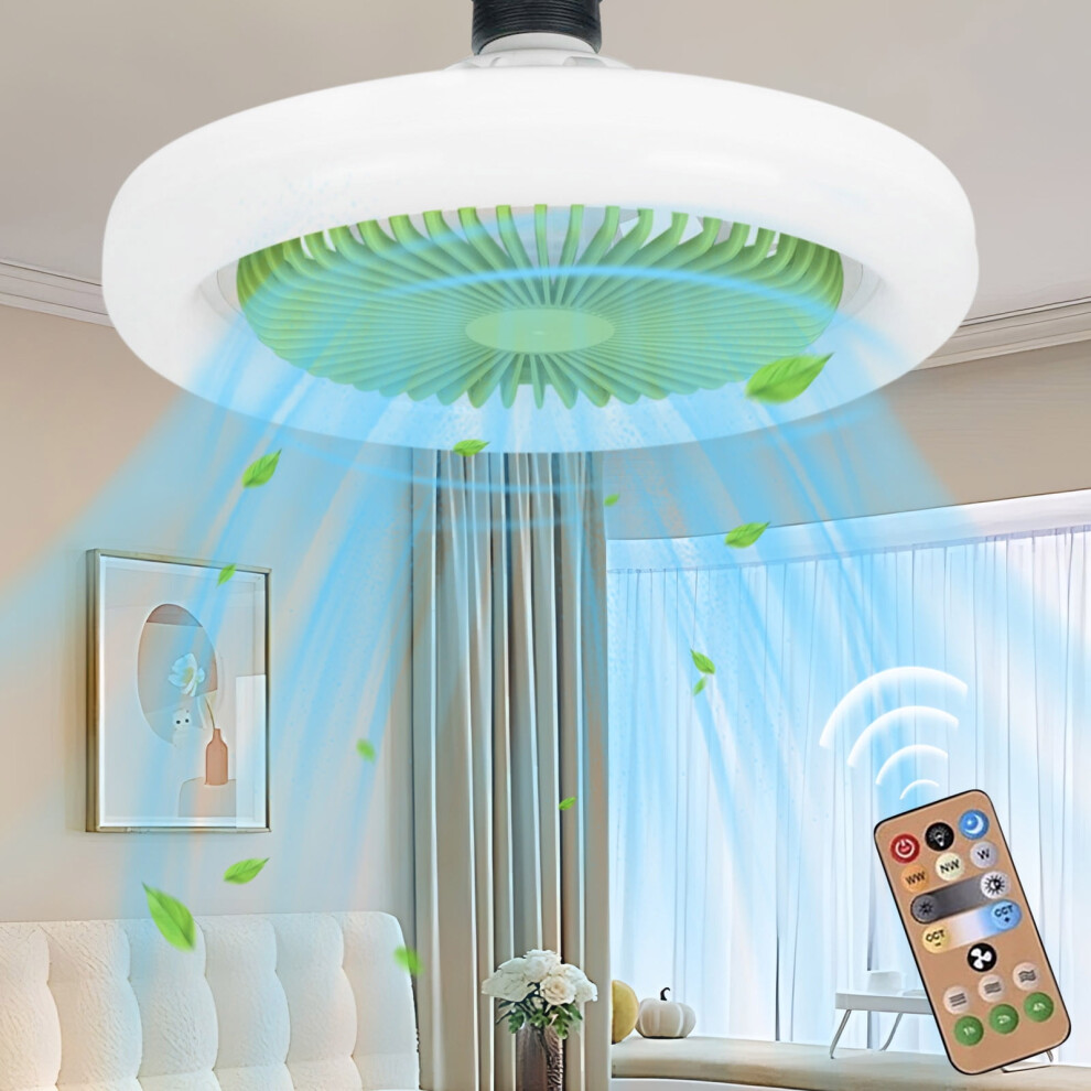 Ceiling Fan With And Remote E27 Light/White 301029634727