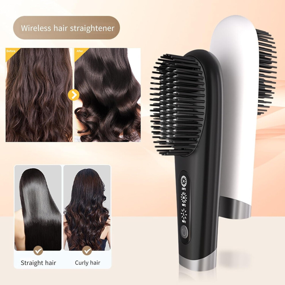 DERCLIVE Hair Straightening Brush Cordless Ceramic Travel