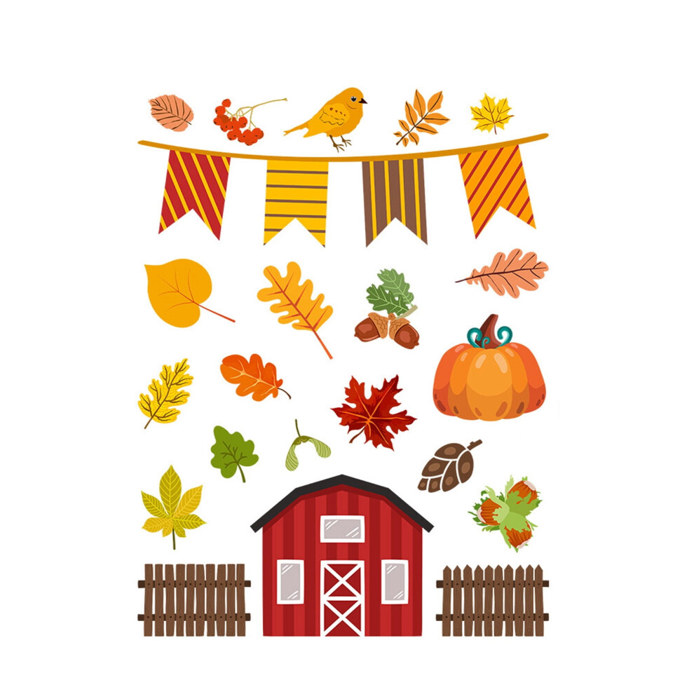 Fall Home Decor Thanksgiving Wall Stickers Leaf Turkey 301029651298